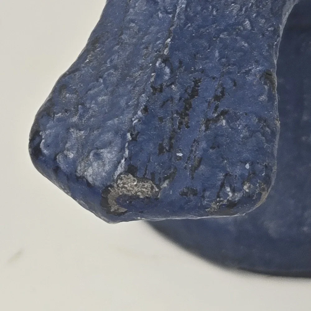 Vintage Cast Iron Blue Bird On Pedestal Paper Weight 3.5